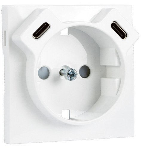 Tapa para Toma Schuko + USB C+C